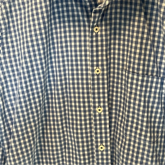 Peter Millar Checkered Blue White Button Up Long Sleeve Dress Shirt Men's Medium - Picture 5 of 10